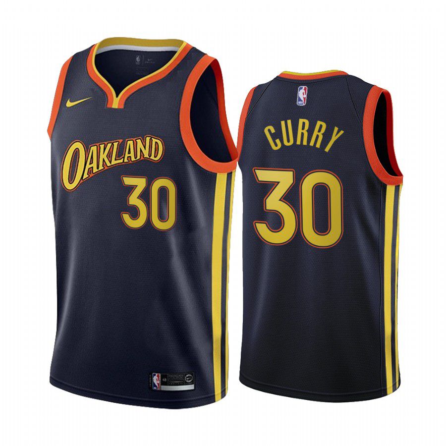 Men Golden State Warriors #30 stephen curry navy city edition oakland 2020 nba jersey->milwaukee bucks->NBA Jersey